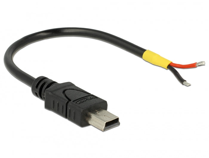 כבל מיני USB 2.0 זכר עם 2 גידים פתוחים - delock.israel