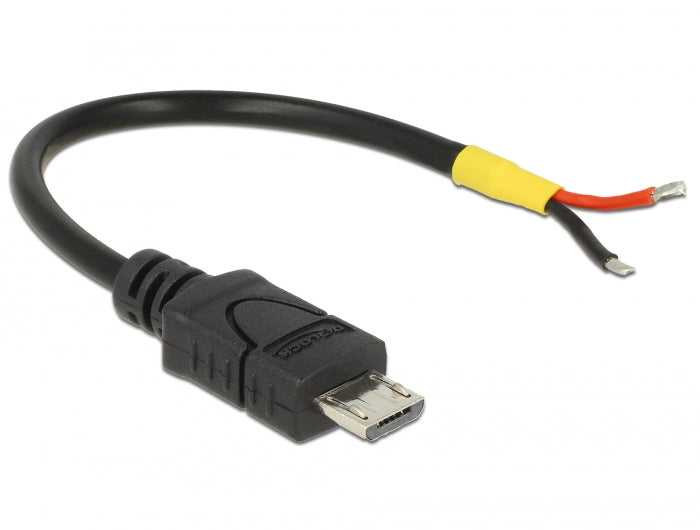 כבל מיקרו USB 2.0 זכר עם 2 גידים פתוחים - delock.israel