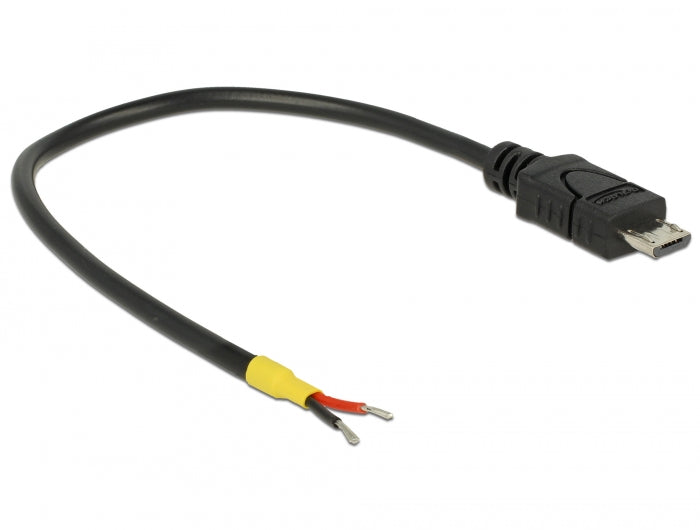 כבל מיקרו USB 2.0 זכר עם 2 גידים פתוחים - delock.israel
