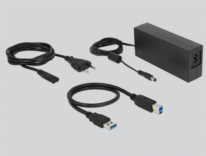 תחנת עגינה eSATA/USB 5Gbps עבור 4 כונני SATA HDD/SSD 2.5″/ 3.5″ עם פונקציית שכפול - delock.israel