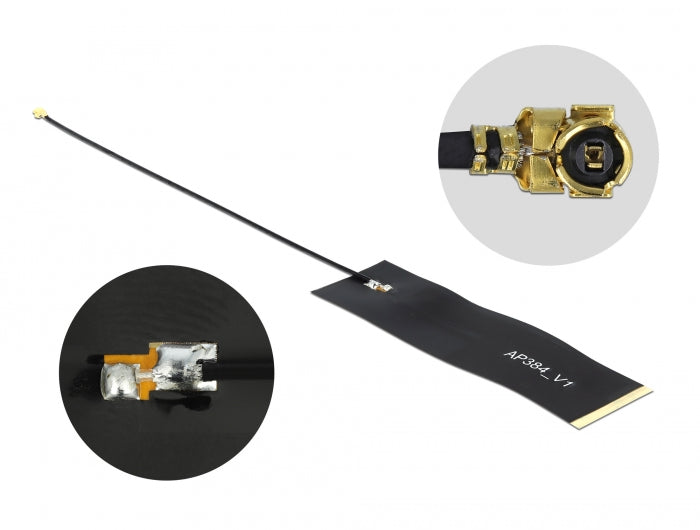 אנטנה LoRa 863 - 928 MHz 1.68 dBi פנימית FPC בהדבקה עצמית מחבר MHF® I plug - delock.israel