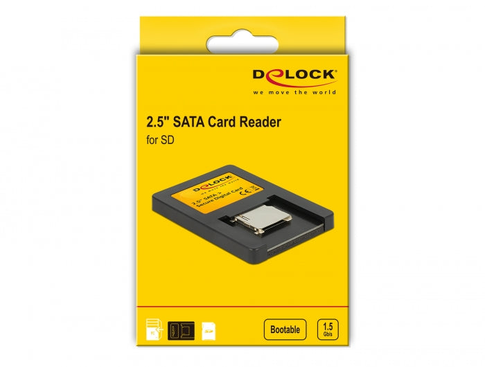 קורא כרטיסים 2.5″ / SATA לזיכרונות SD - delock.israel