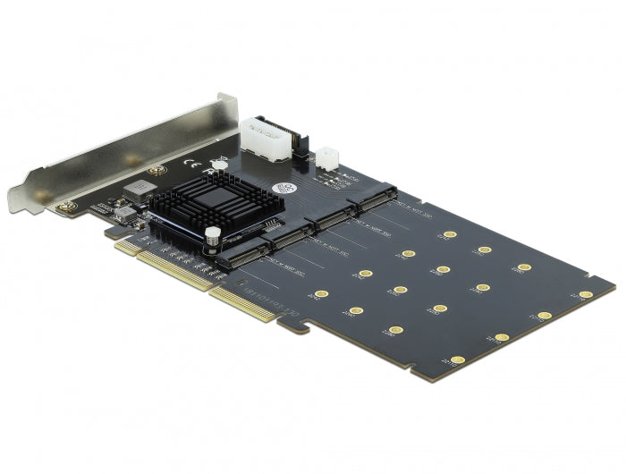 כרטיס גיימינג PCI-E x 8 /x16 עם מאוורר קירור עבור 4 כוננים M.2 NVMe - delock.israel