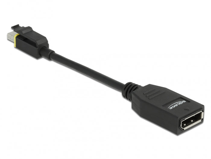 מתאם תצוגה תקע מיני DisplayPort 8K עם קליפס נעילה לשקע DisplayPort אורך 15 ס"מ - delock.israel