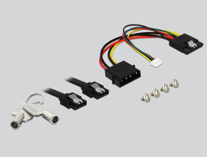 מגירה נשלפת 5.25″ כולל 2 מאווררים עבור כונן דיסק 3.5″SATA HDD/SSD - delock.israel