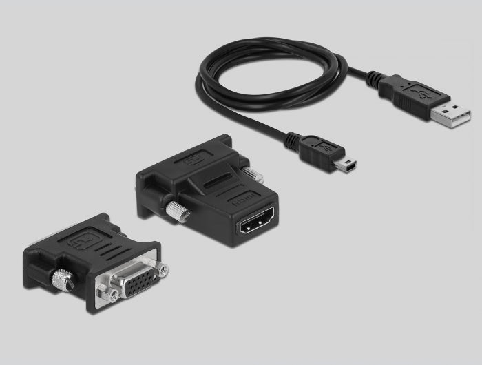 מתאם תצוגה USB 2.0 לחיבור מסך DVI / VGA / HDMI - delock.israel