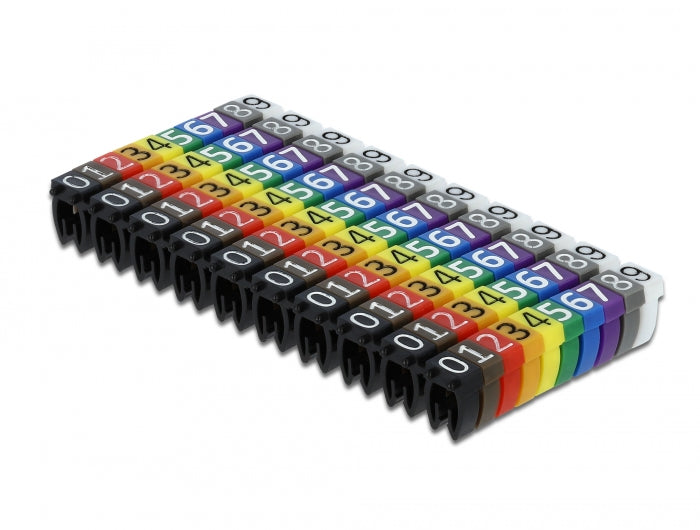 קליפסים מספרים 0-9 לסימון כבלים בקוטר עד 6 מ"מ - delock.israel