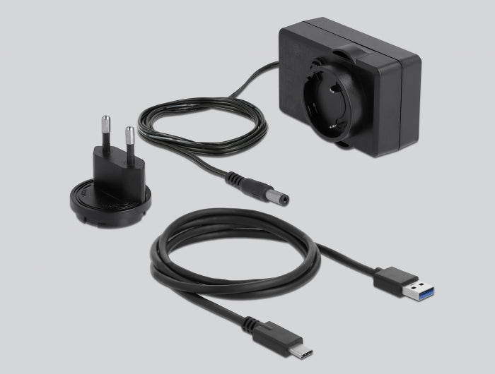 מארז חיצוני שקוף USB 3.2 Gen 1 עבור 2 כוננים דיסקים 3.5″SATA HDD/SSD 10TB ללא כלי עבודה - delock.israel