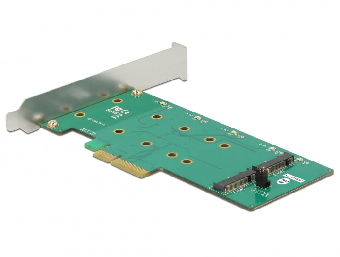 כרטיס PCI-E x4 Low Profile עבור 2 כוננים M.2 SATA תומך RAID - delock.israel