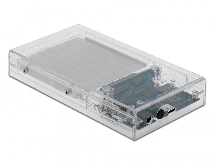 מארז חיצוני שקוף USB 3.2 Gen 1 עבור 2 כוננים דיסקים 2.5″SATA HDD/SSD 4TB ללא כלי עבודה - delock.israel