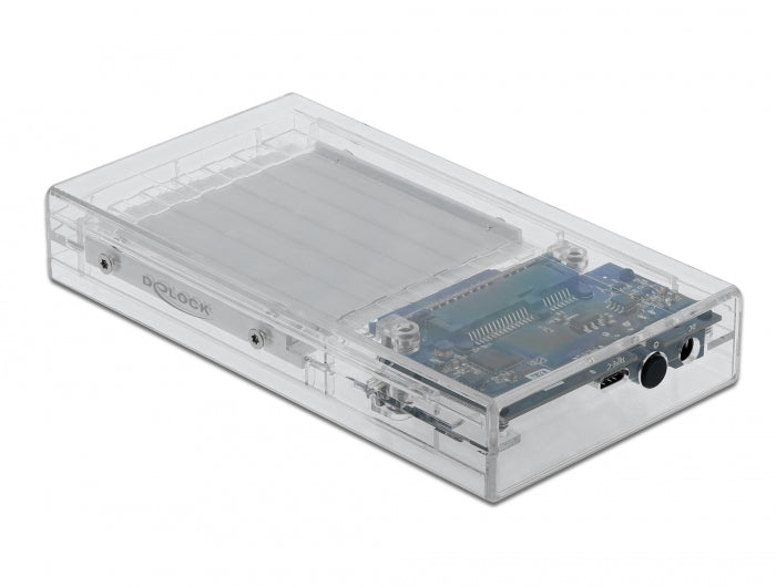 מארז חיצוני שקוף USB 3.2 Gen 1 עבור 2 כוננים דיסקים 2.5″SATA HDD/SSD 4TB ללא כלי עבודה - delock.israel