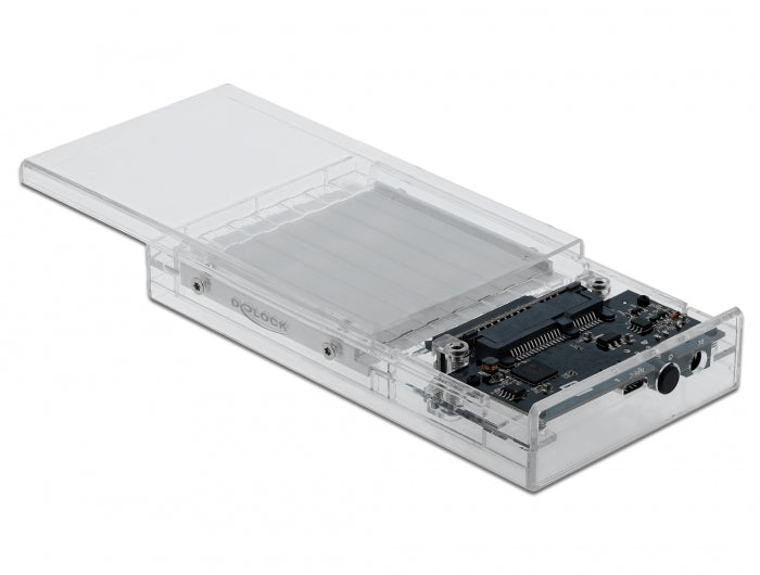 מארז חיצוני שקוף USB 3.2 Gen 1 עבור 2 כוננים דיסקים 2.5″SATA HDD/SSD 4TB ללא כלי עבודה - delock.israel