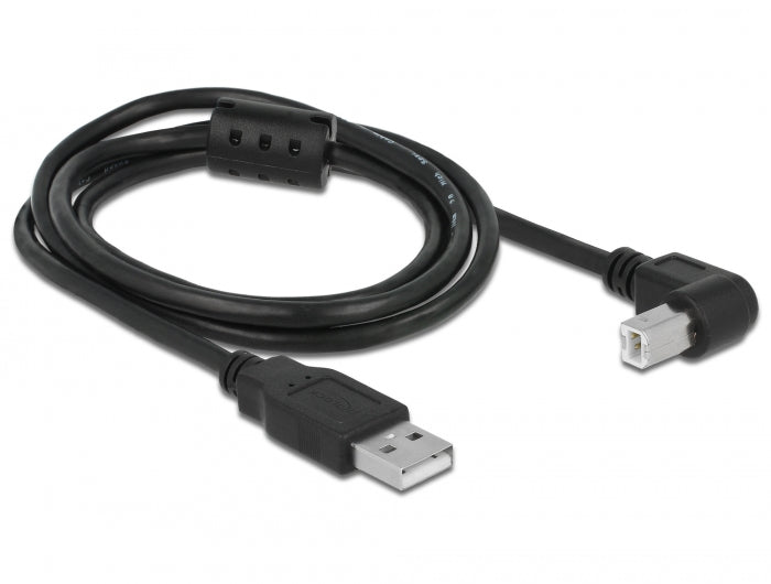 כבל USB 2.0 A-B עם פריט ז/ז בזווית 90° - delock.israel