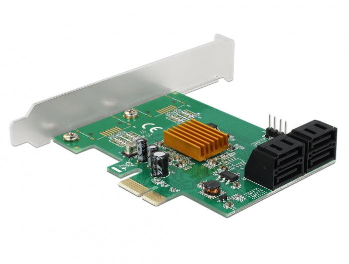 כרטיס SATA PCI-E x1 Low Profile עם 4 יציאות SATA 6 Gb/s - delock.israel