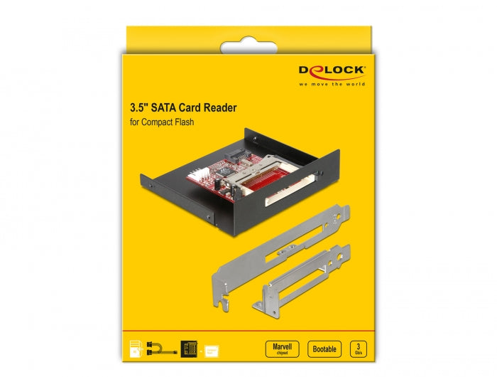 פאנל קדמי 3.5″ / PC למארז מחשב עם קורא זיכרונות Compact Flash - delock.israel