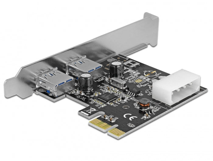 כרטיס PCIe x1 USB 3.2 Gen 1 5Gbps Low profile עם 2 יציאות צ'יפ Renesas - delock.israel