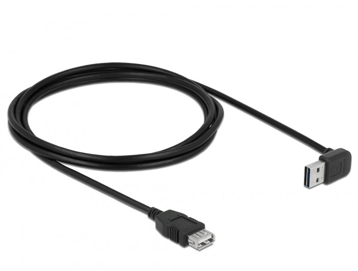 כבל מאריך EASY-USB 2.0 Type-A ז/נ עם מחבר דו כיווני בזווית 90° - delock.israel