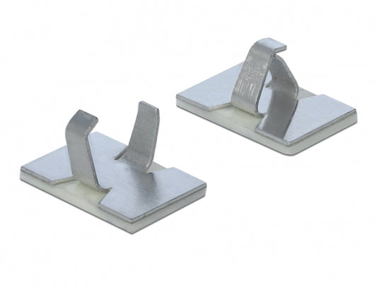 תפסן כבלים אלומיניום עם דבק דו צדדי / סט 10 יח דגם 60183 - delock.israel