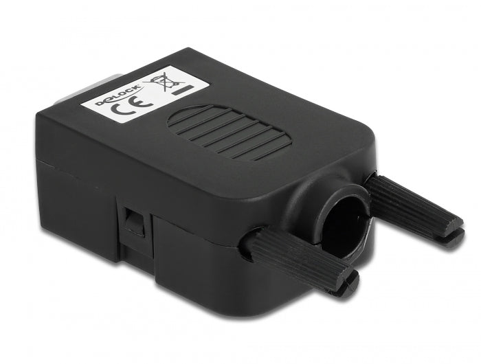 טרמינל בלוק בחיבור הברגה לתקע VGA עם מכסה וברגים בצדדים - delock.israel