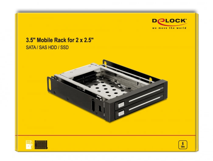 מגירה נשלפת 3.5″ ל- 2 דיסקים SATA HDD / SSD 2.5″ - delock.israel