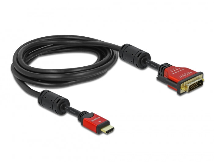 כבל תצוגה תקע HDMI לתקע DVI 24+1 תומך 60 הרץ - delock.israel