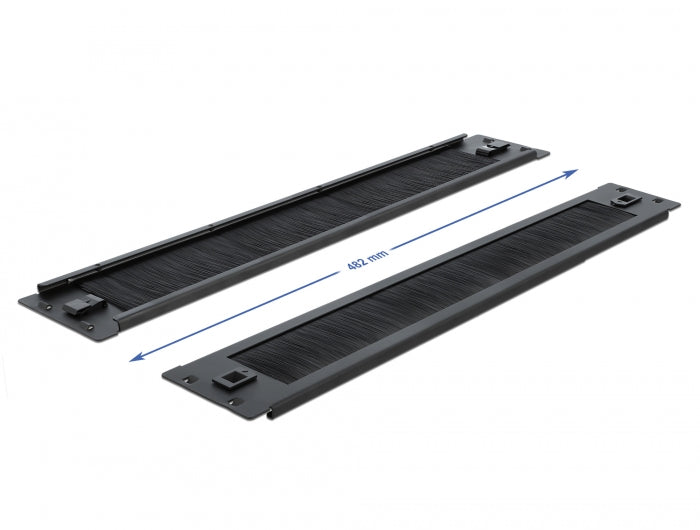פאנל שערות 2U / 19'' Tool free לארון תקשורת - delock.israel