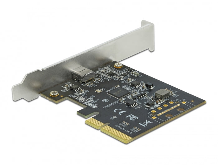 כרטיס PCIe x4 USB 3.2 Gen 2x2 20Gbps Low Profile עם יציאת USB-C צ'יפ Asmedia - delock.israel