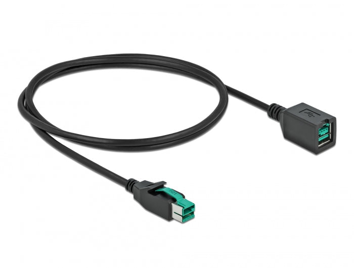 כבל מאריך PoweredUSB 12V ז/נ עבור מדפסות קופה ומסופים - delock.israel