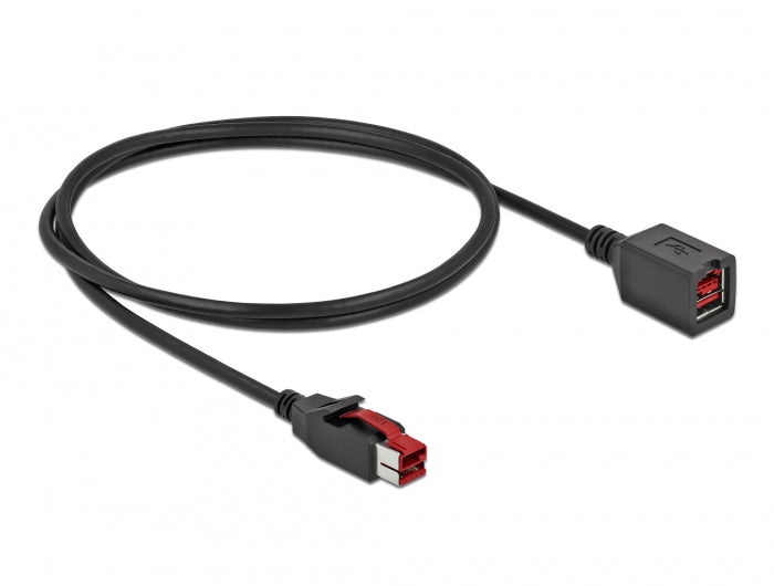 כבל מאריך PoweredUSB 24V ז/נ עבור מדפסות קופה ומסופים - delock.israel