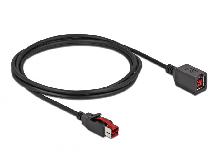 כבל מאריך PoweredUSB 24 V ז/נ עבור מדפסות קופה ומסופים - delock.israel