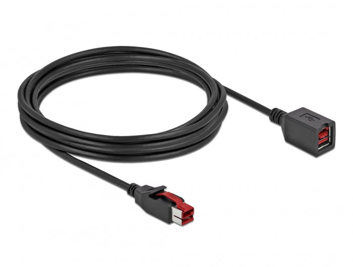 כבל מאריך PoweredUSB 24 V ז/נ עבור מדפסות קופה ומסופים - delock.israel