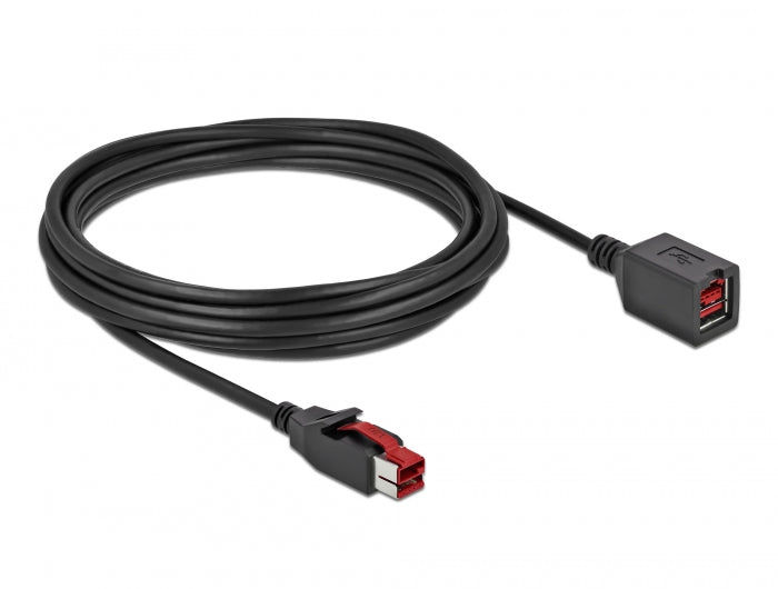 כבל מאריך PoweredUSB 24 V ז/נ עבור מדפסות קופה ומסופים - delock.israel