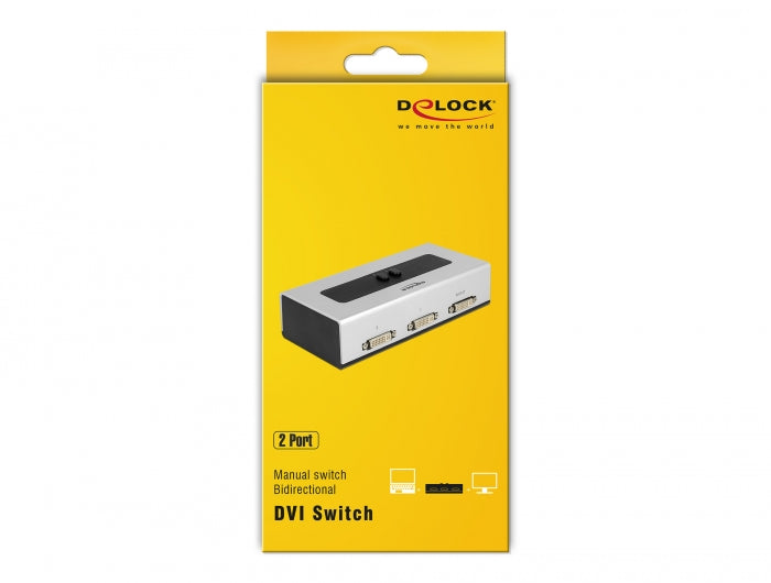 מיתוג מכני DVI דו - כיווני עם 2 יציאות - delock.israel