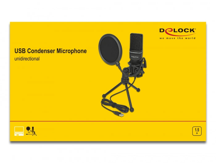 מיקרופון USB אולפני להרצאות גיימינג ושירה - delock.israel