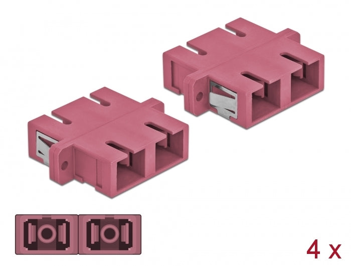 מתאם אופטי לפאנל SC Duplex OM4 מולטי מוד נ/נ - delock.israel