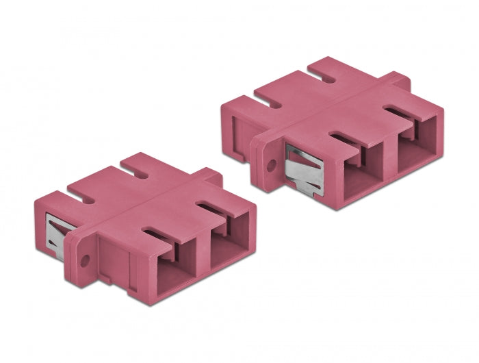 מתאם אופטי לפאנל SC Duplex OM4 מולטי מוד נ/נ - delock.israel