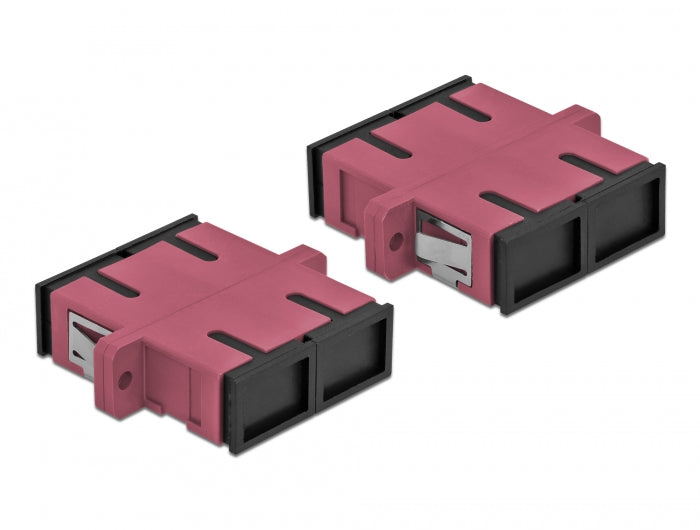 מתאם אופטי לפאנל SC Duplex OM4 מולטי מוד נ/נ - delock.israel