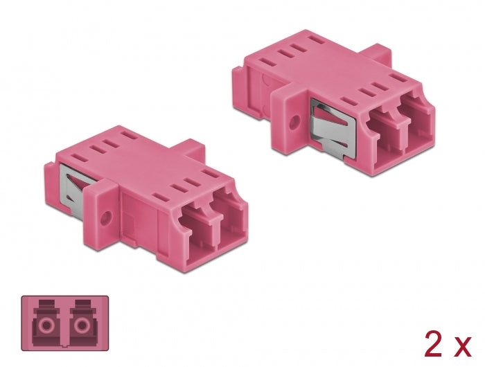 מתאם אופטי לפאנל LC Duplex OM4 מולטי מוד נ/נ - delock.israel
