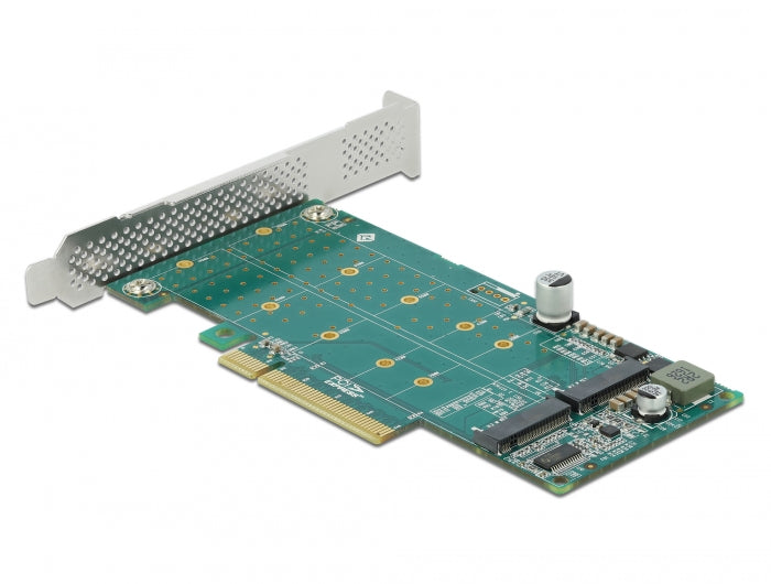 כרטיס PCI-E x8 Bifurcation Low profile עבור 2 כוננים M.2 NVMe - delock.israel