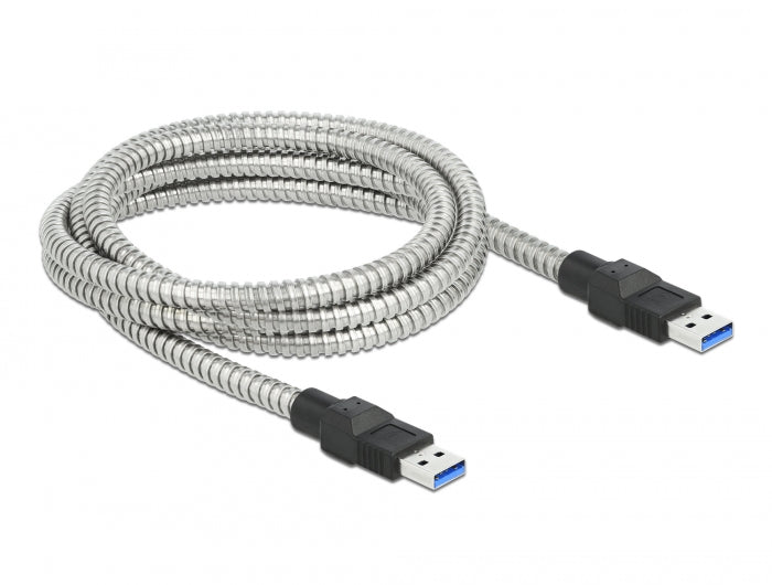 כבל USB-A 3.2 Gen 1 5Gbps תעשייתי מצופה מתכת ז/ז - delock.israel