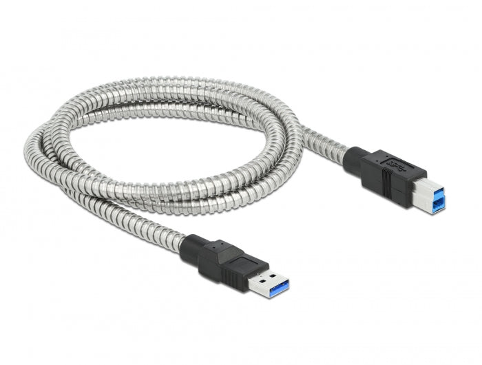 כבל USB 3.2 Gen 1 5Gbps תעשייתי מצופה מתכת תקע USB-B לתקע USB-A - delock.israel