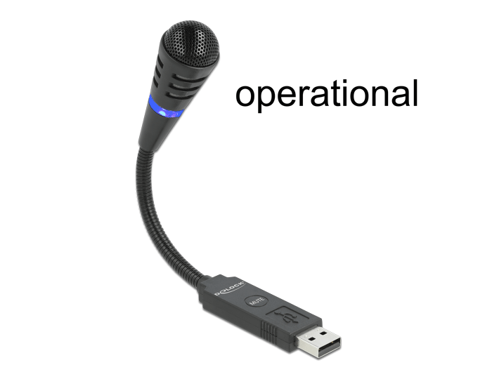 מיקרופון USB גמיש עם לחצן השתקה - delock.israel