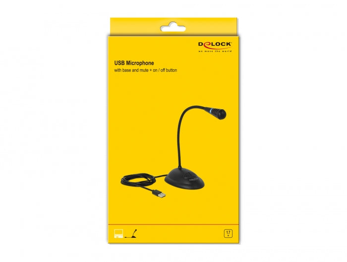 מיקרופון סטנד USB עם לחצן השתקה + לחצן כיבוי/הדלקה - delock.israel
