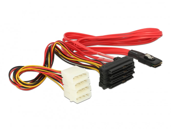 כבל Mini SAS SFF-8087 ל- power + SAS SFF-8482 x 4 - delock.israel