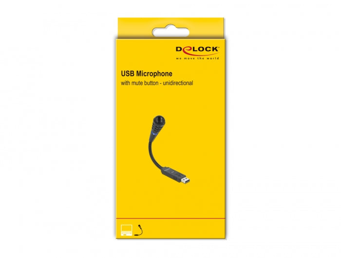 מיקרופון USB גמיש עם לחצן השתקה - delock.israel