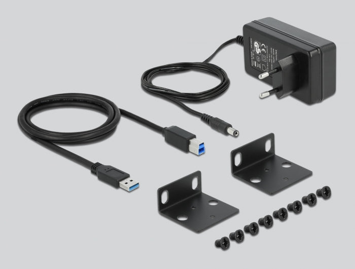 מפצל תעשייתי 10″ USB 3.2 5Gbps אקטיבי עם 10 יציאות USB-A - delock.israel