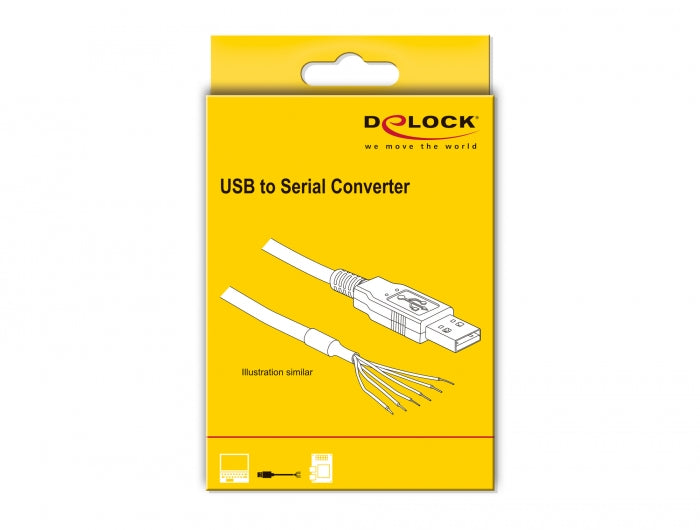 ממיר USB-A 2.0 זכר ל- PL 2.5 TTL 5 V זכר צ'יפ FTDI - delock.israel