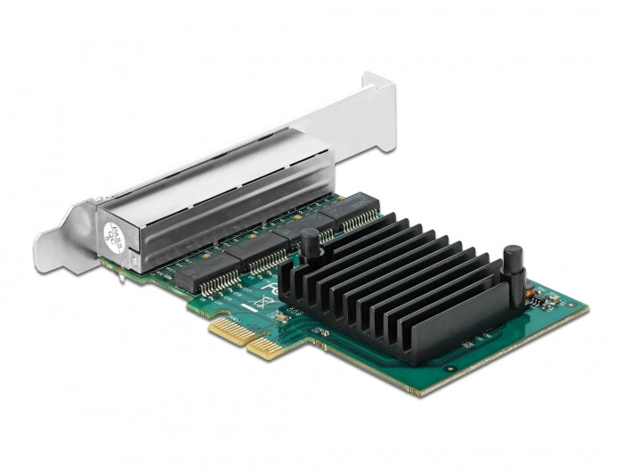 כרטיס רשת קווי PCIe x1 Gigabit Low profile עם 4 יציאות RJ45 צ'יפ RTL8111F - delock.israel