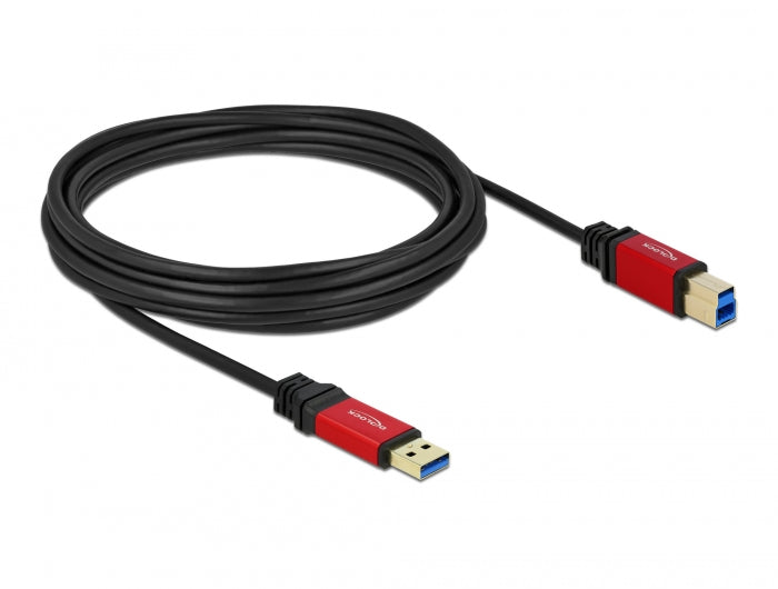 כבל USB 3.0 5Gbps Red metal תקע USB-B לתקע USB-A - delock.israel