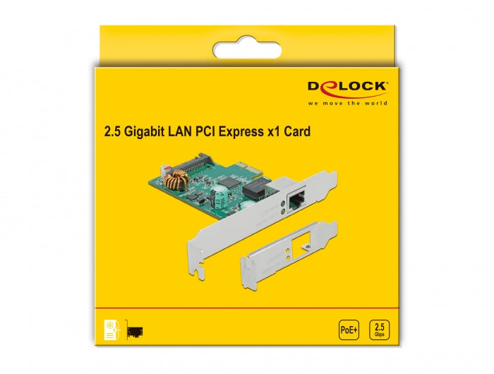 כרטיס רשת קווי RJ45 2.5Gigabit Low profile תומך +PoE צ'יפ RTL8125 - delock.israel